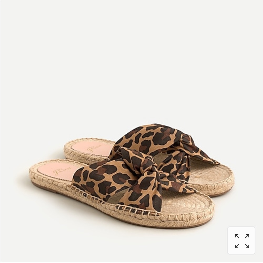 J. Crew Twisted Knot Espadrille Leopard Sandals